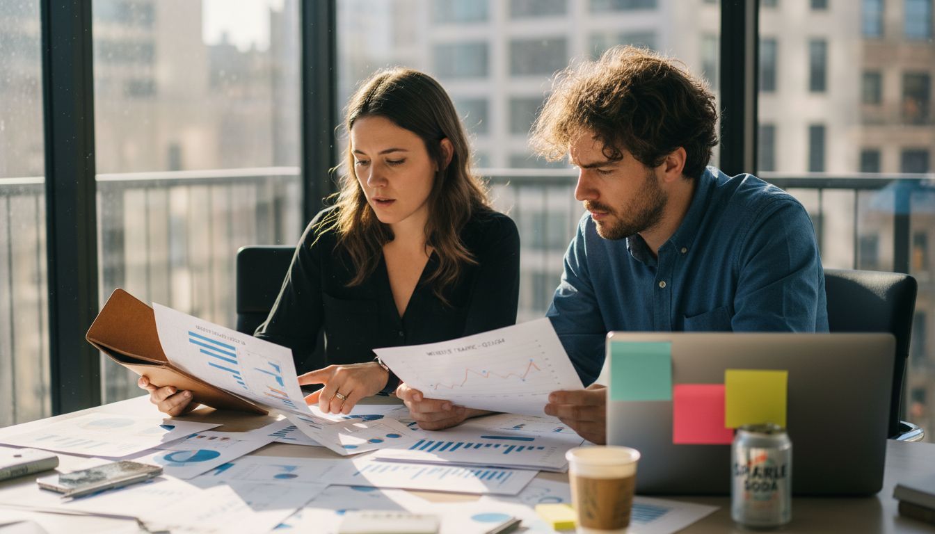 Team reviews website audit reports together