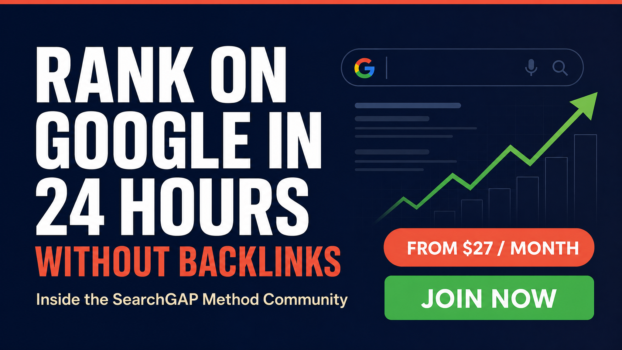 Rank on Google in 24 hours without backlinks — join the SearchGAP Method community from $27/month