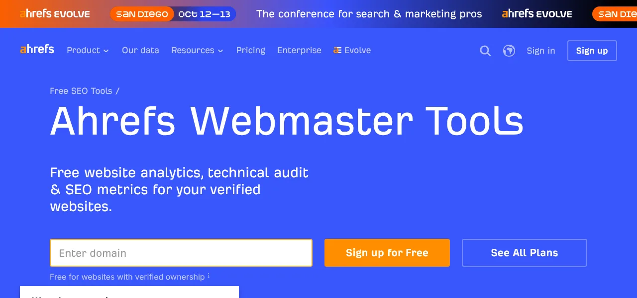 Ahrefs Free screenshot