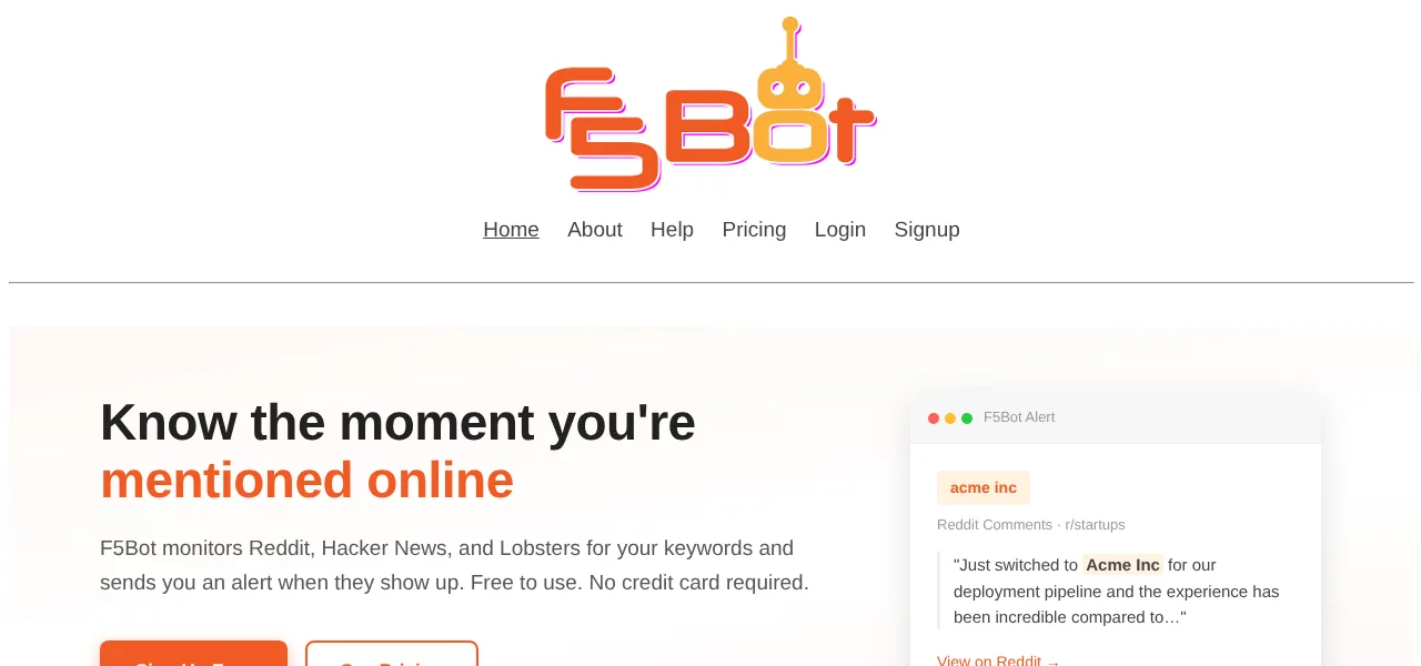 F5Bot screenshot